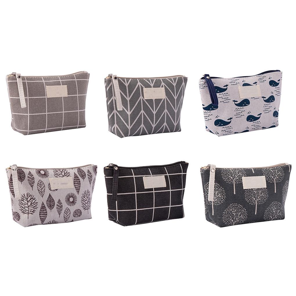 

6 Pieces Cosmetic Bag Makeup Case Pouch Zipper Closure Wash Make-up Box Cosmetics Organizer Portable Handbag Organizers