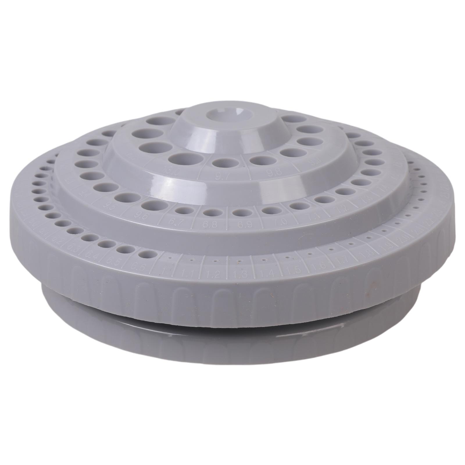 

Round Shaped Drill Bit Storage Holder Base Large Capacity 100-Hole Bit Plastic Organiser Case Jewelry Accessories серый