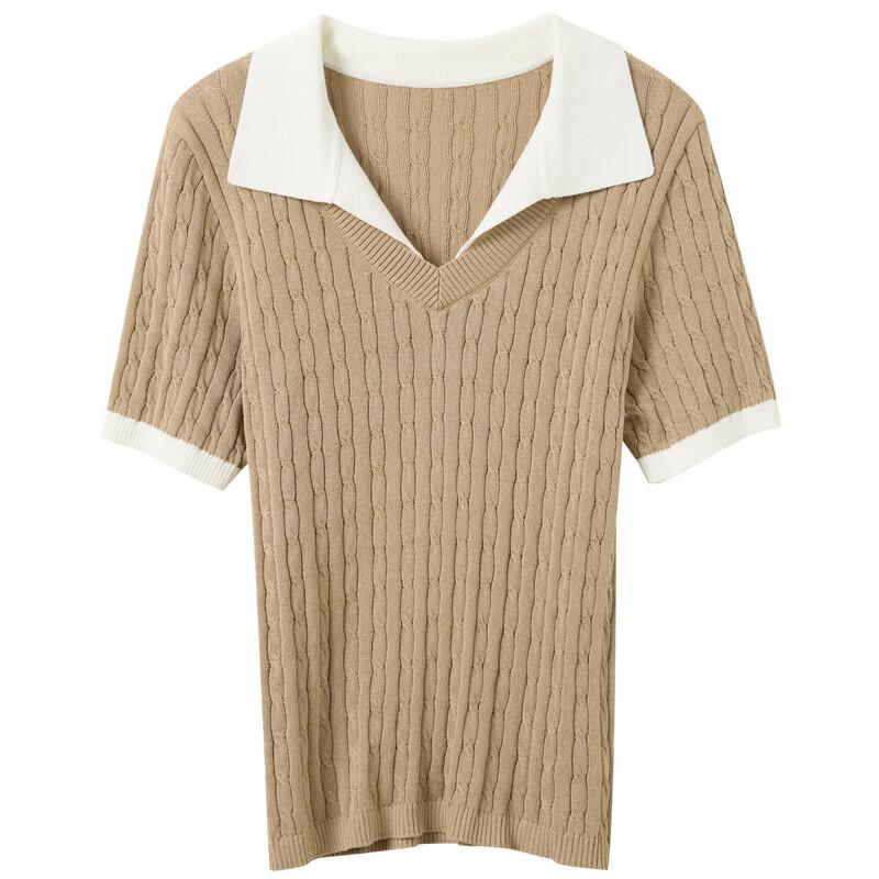 Sancai Slim-Fit Cable Knit Polo Sweater
