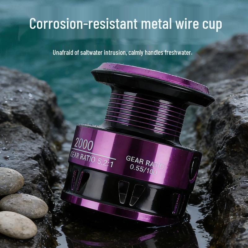 Long-Casting Full Metal Spinning Reel with Slanted Spool for Cross-Border Fishing