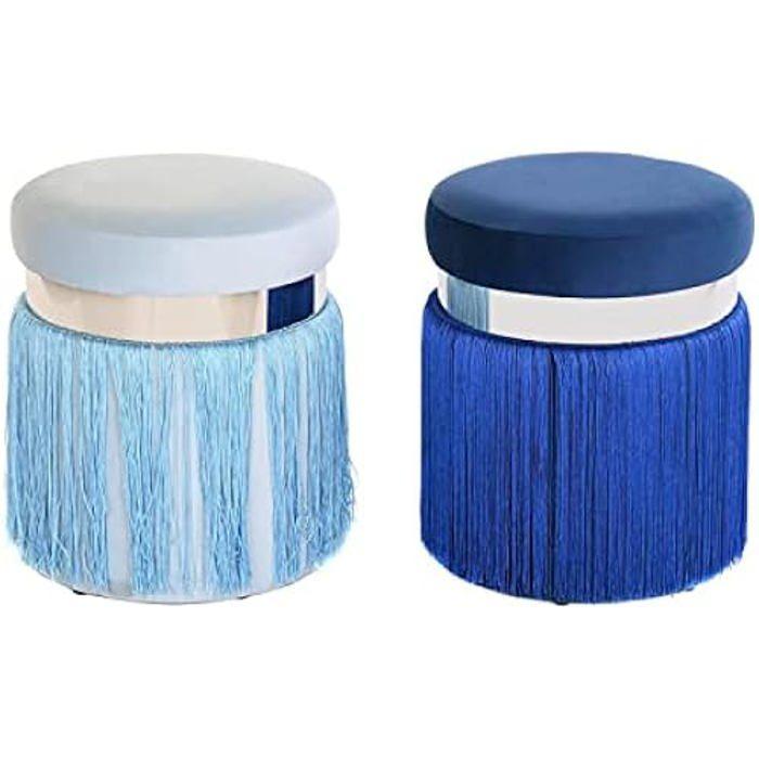Repose-pieds - DKD HOME DECOR - Standard - Argenté Et Bleu - Métal - 41 Cm De Hauteur