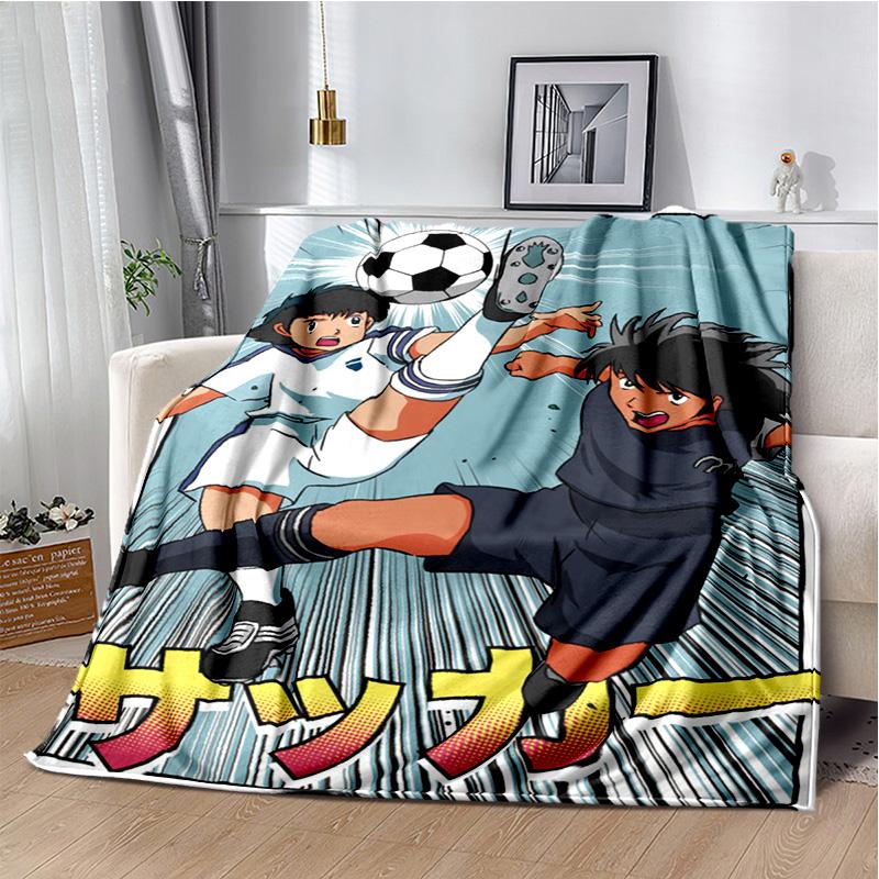 Anime Captain Tsubasa Fußball-Cartoon-Decke, weiche Überwurfdecke für Zuhause, Schlafzimmer, Bett, Sofa, Picknick, Reisen, Büro, Decke, Kind