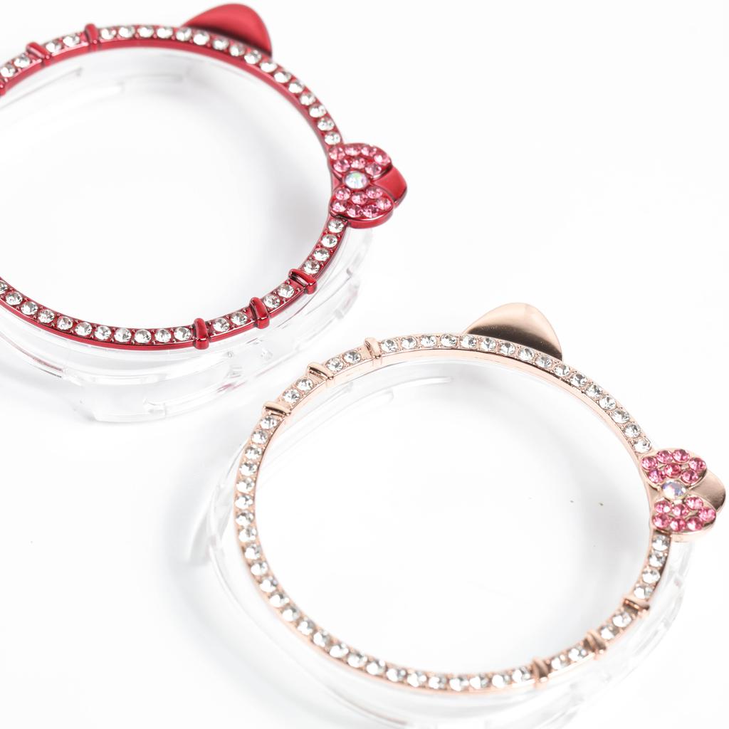 PC Case for Samsung Galaxy Watch 8 40mm 44mm Cute KITTY CAT Diamond Protector Watches Accessories Woman Galaxy Watch8 Cover