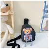 Hoodie Cartoon Teddy Bear Pattern Children Travel Shoulder Bag Oxford Material