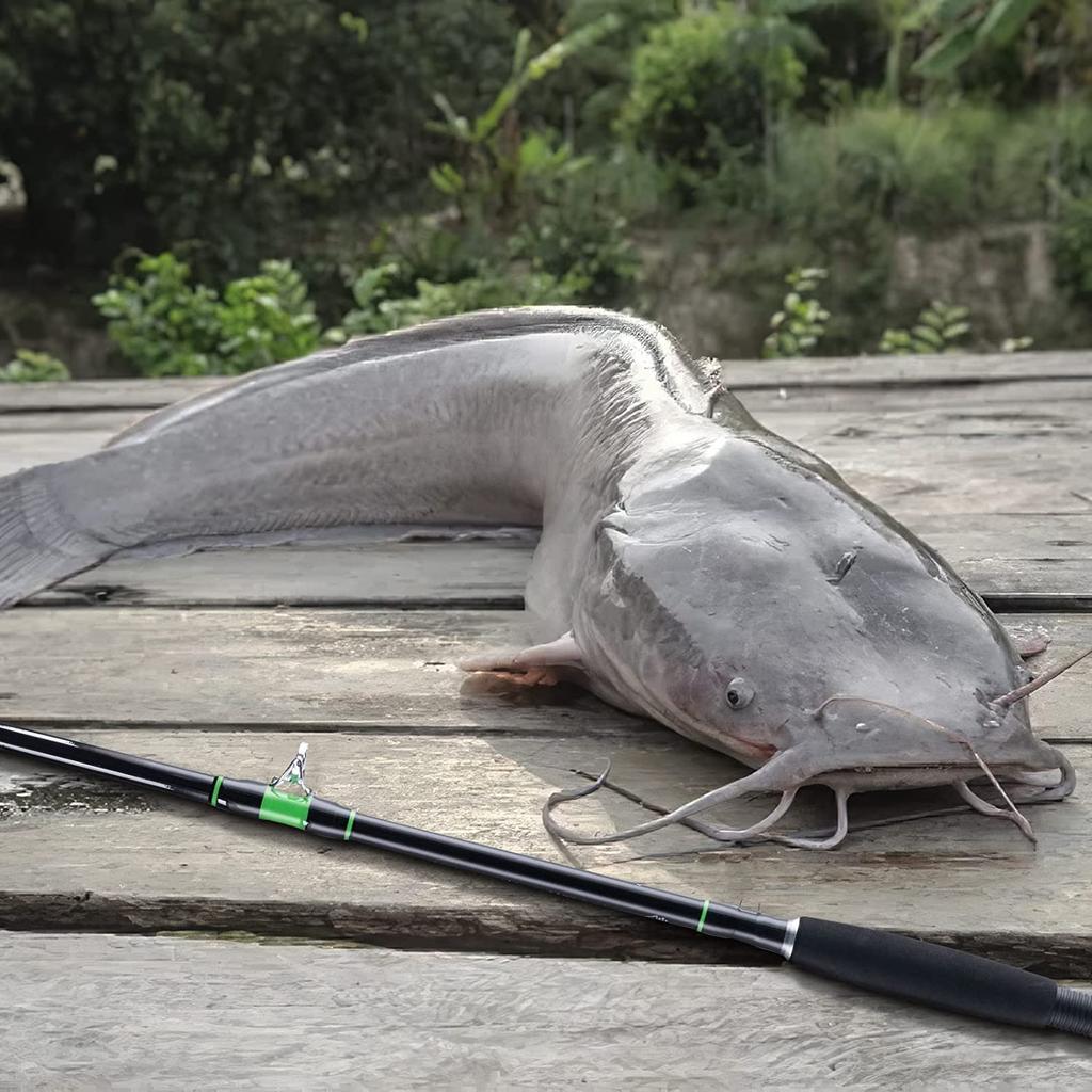 GOTURE Wędka sumowa Wędka spinningowa Wędka na przynęty Okoń morski Okoń Wędka składana Wędka na żmijogłowa Włókno szklane Rzeka Jezioro Morze 2 części Zielona 7,6 stopy (2.28M)