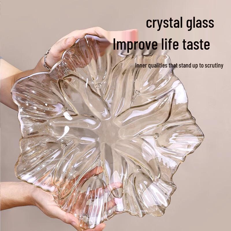 Petal-Shaped Glass Fruit & Salad Plate