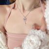 Beauty To Aphasia! Pink Diamond Love Magic Wand Necklace Women's 2025 New Temperament Collarbone Chain Niche