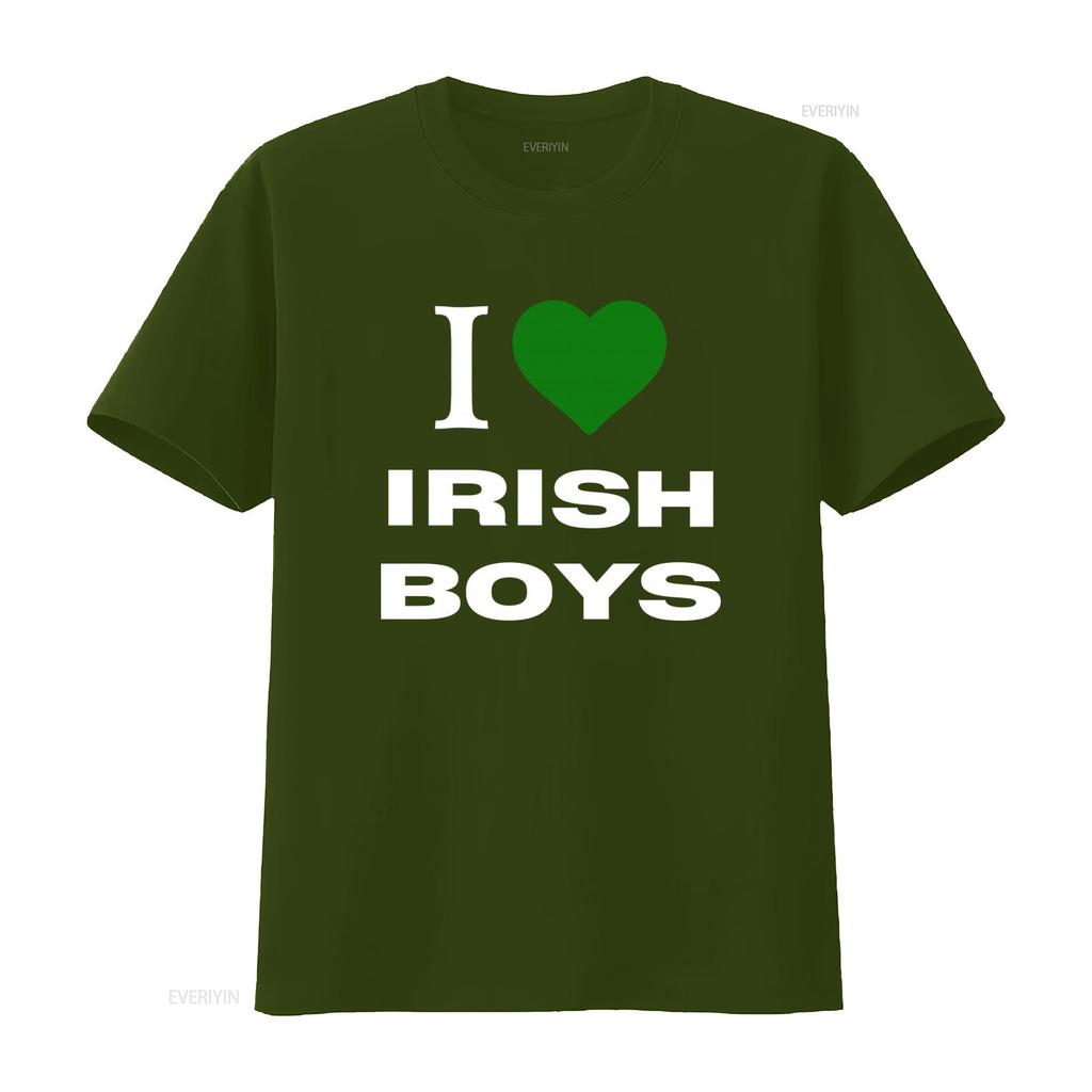 I Heart Irish Boys T Shirt Love Trendy Y2K St Patricks Day Lucky Slogan vintage Washed Soft Slightly Casual designer clothes