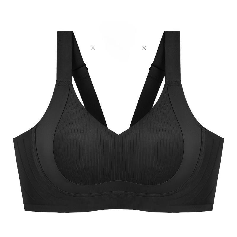 Plus Size Rabbit Ear Cup Minimizer Bra, Wireless Thin Soft Support Lifting Anti-Sag Side Gathering Bra for Full Bust Women