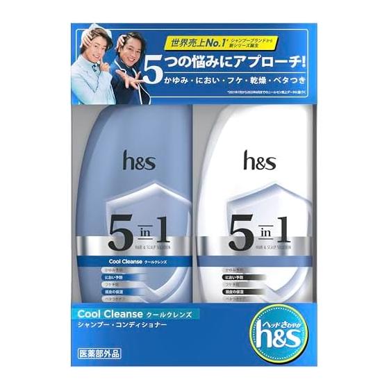 h&s 5in1 Shampoo/Conditioner Set 340g+340g Cool Cleanse H&S