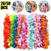 5-50Pcs Hawaiian Artificial Flower Necklace Summer Tropical Beach Birthday Party Decoration Supplies Wedding Favors for Guests