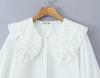 Autumn 2025 White Lace Large Lapel Loose Women's Shirt - European & American Style