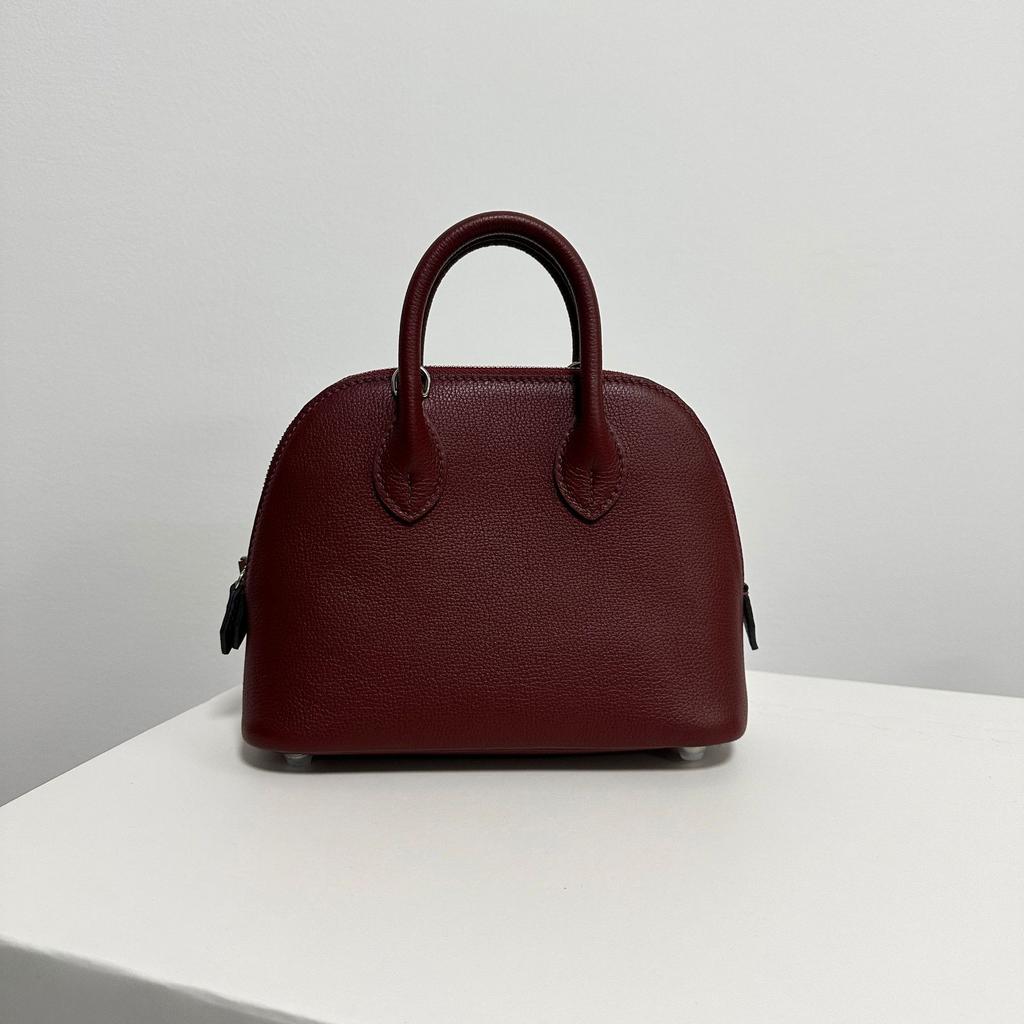 Sac Bandoulière Mini Coquille en Cuir de Vachette Evercolor Importé Polyvalent Sac pour Femme en Cuir de Vachette Première Couche Sac de Bowling