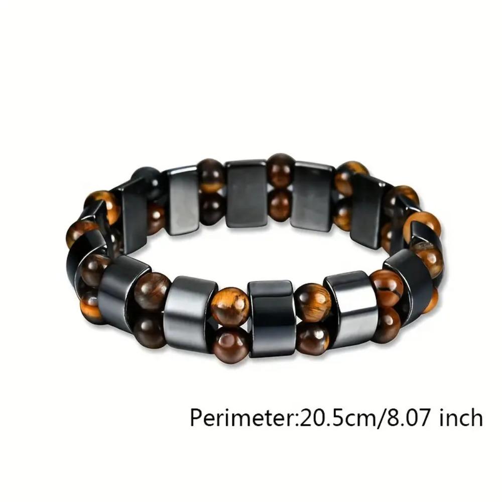 Tiger Eye Stone Magnetic Hematite Beaded Bracelets for Men Women Spiritual Abundance Money Wealth Attract Bracelet Lucky Jewelry