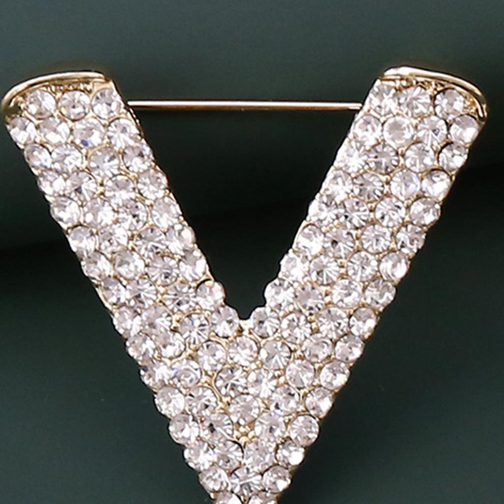 Women's V Shape Brooch Pin Metal Lapel Pins Anti Slip Clothing Accessory for Blouses Sweaters Coats