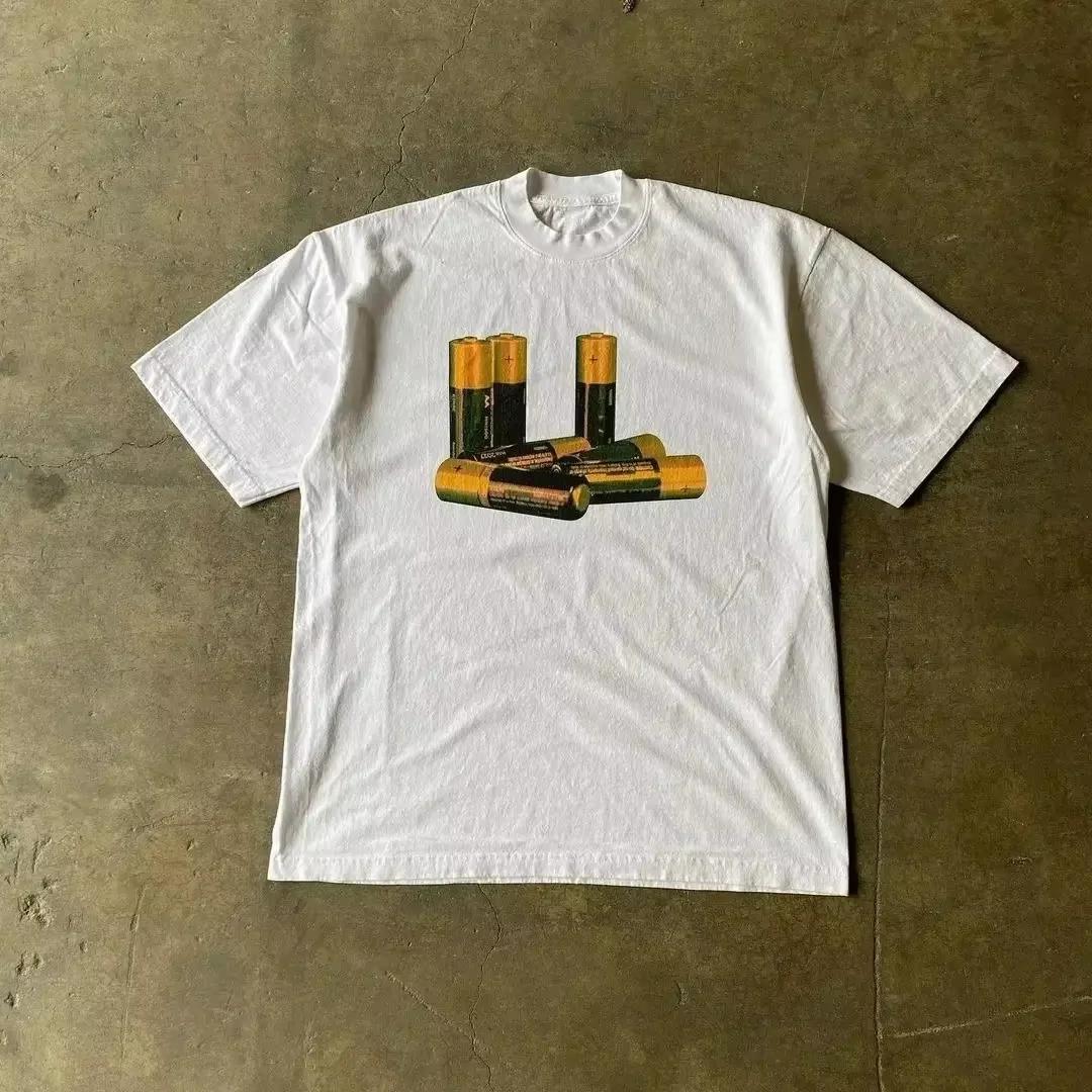 

New Men Women 90s Fashion Short Sleeve T-shirts Unisex Oversized 100% Cotton Tees Unisex Vintage Daily Breathable Tops 4XL