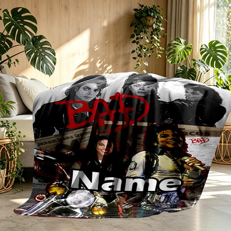 Coperta Personalizzata con Nome Michael Jackson, Arredamento Casa, Camera da Letto, Divano, Campeggio, Divano, Regali per Compleanno Natale