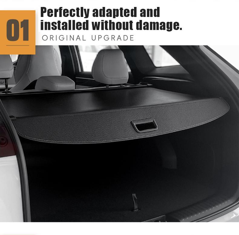 1PC Fit For Rivian R1S 2022-2024 Rear Retractable Trunk Cargo Cover Shade Shield Accessories Black