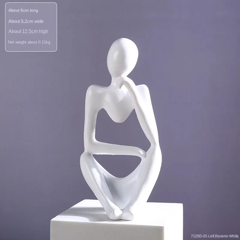 

Мини-абстрактный персонаж-орнамент, украшение для дома, украшение для входа, гостиная, модель комнаты, креативные поделки из смолы белый