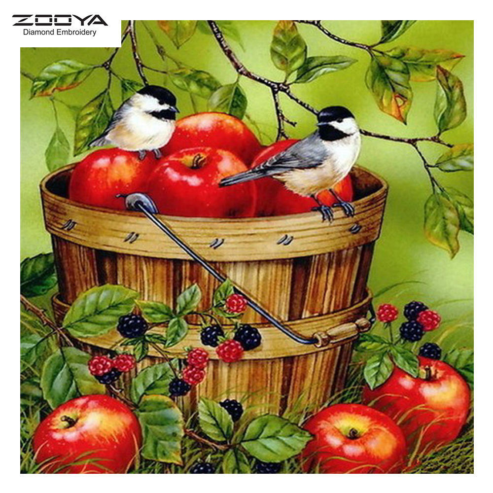 

ЗООЯ DIY 3D алмазная живопись животные птицы и фрукты вышивка крестиком домашний декор