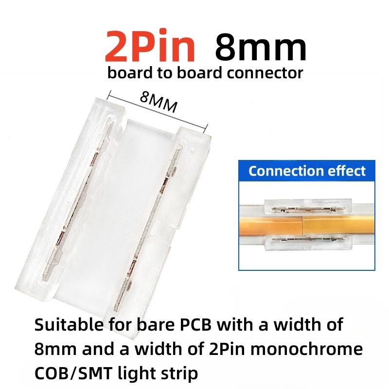 

5/10/30/50 шт. 2-контактные 5мм/8мм/10мм SMD Cob L-образные разъемы для светодиодной ленты, без пайки, для углового соединения, простые в подключении, универсальные разъемы SMD COB 5Pcs