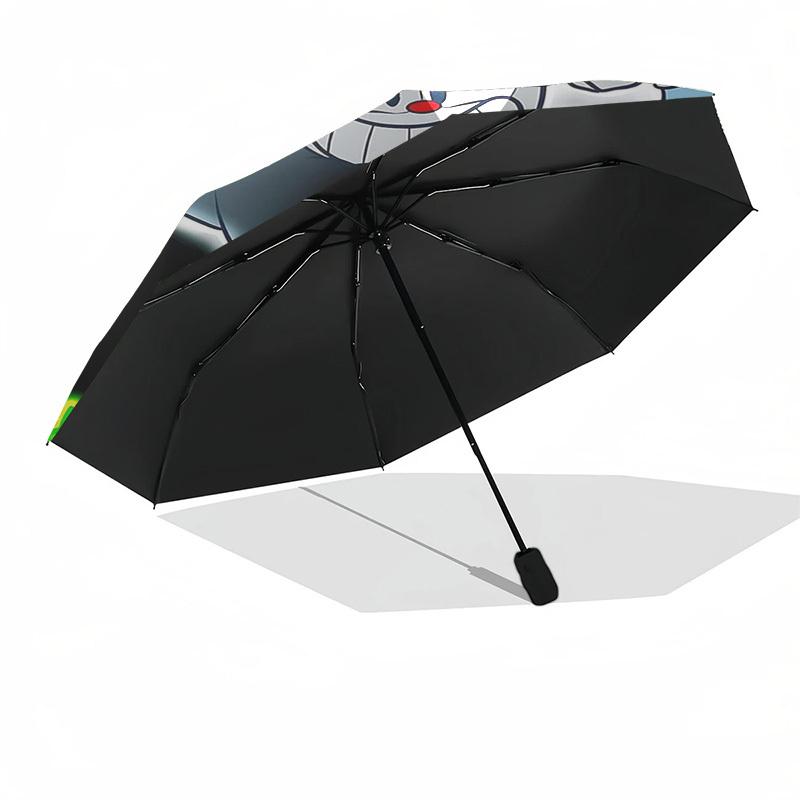 1pc Cuphead & Mugman Outdoor Umbrella - Automatic Opening/Closing, Portable 3-Fold Design, 8-Rib Iron Frame - Perfect Gift for Fans, Travelers, Daily