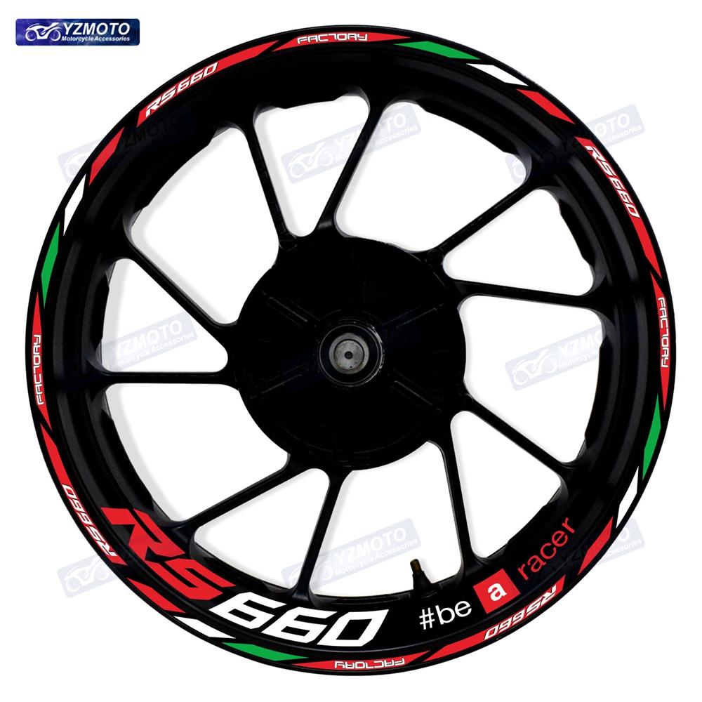 For RS660 RS 660 Motorcycle 17 Inch Racing Racing Wheel Stickers Car Reflective Rim Motorbike Bicycle Hub Tape Decal Sticker