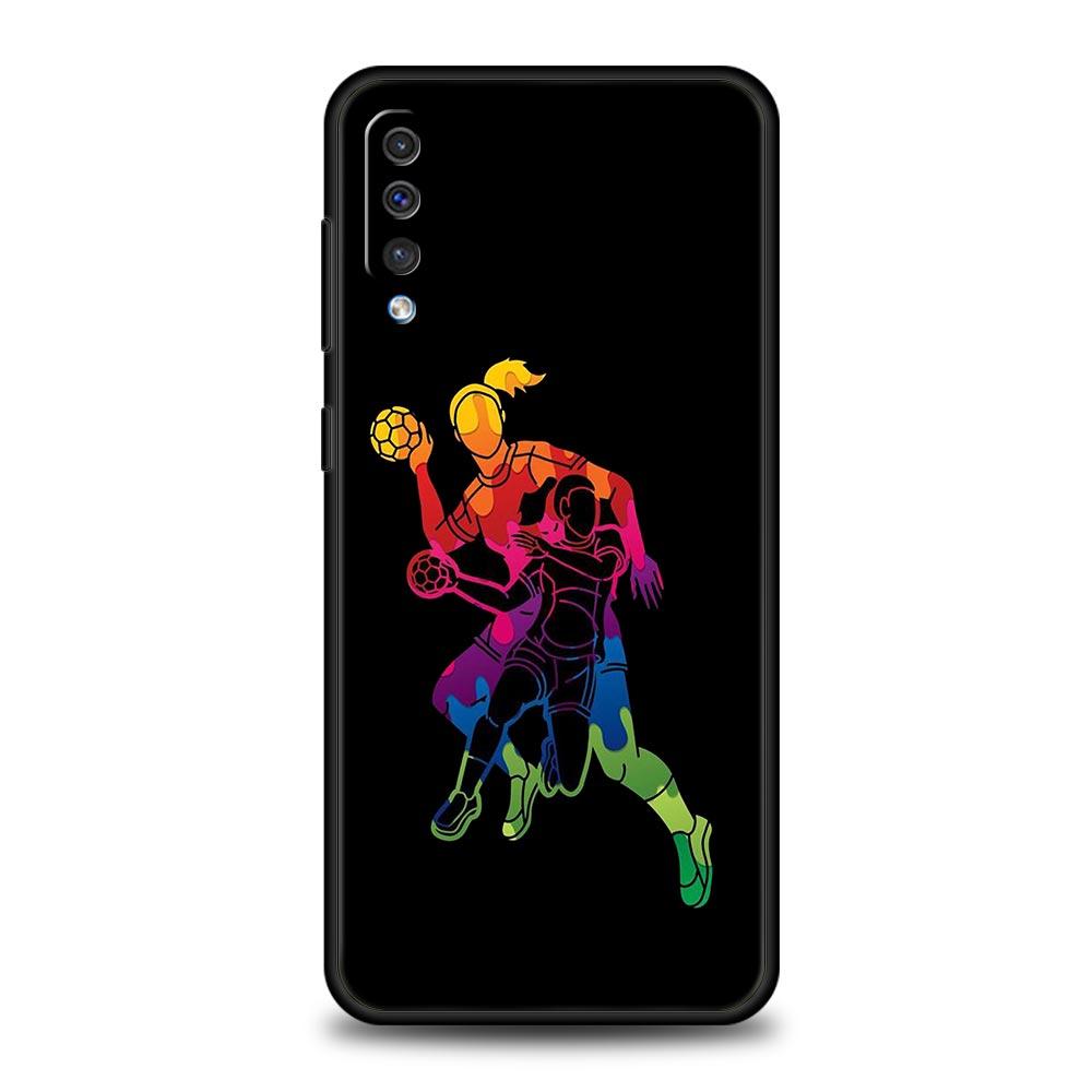 Phone Case For Samsung A24 A12 A14 A32 A50 A70 A20E A20S A10S A22 A30 A40 A34 A54 A42 A52 5G A02S A04s Soft Cover Handball Sport
