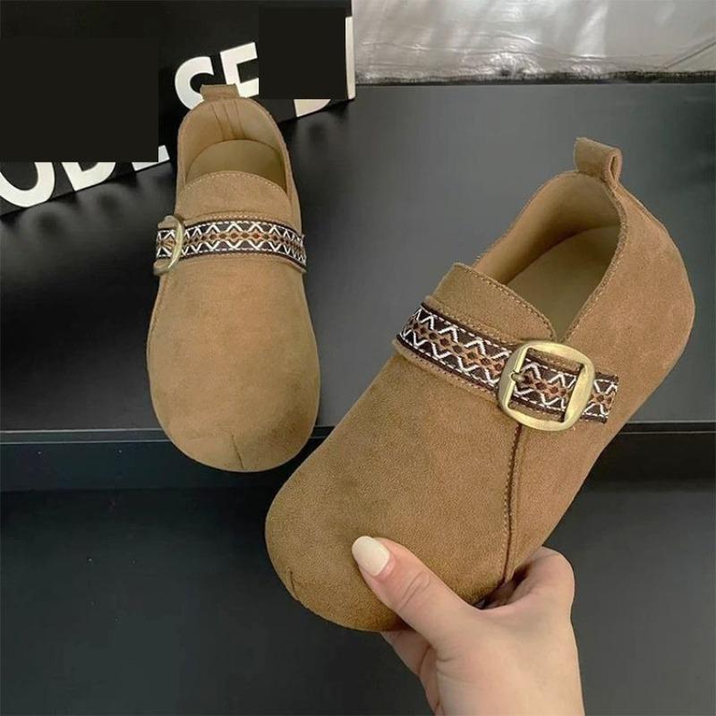 Retro Flat Bottom All-inclusive Women's Autumn New One-pedal Lazy Single Shoes Soft Sole Fashion