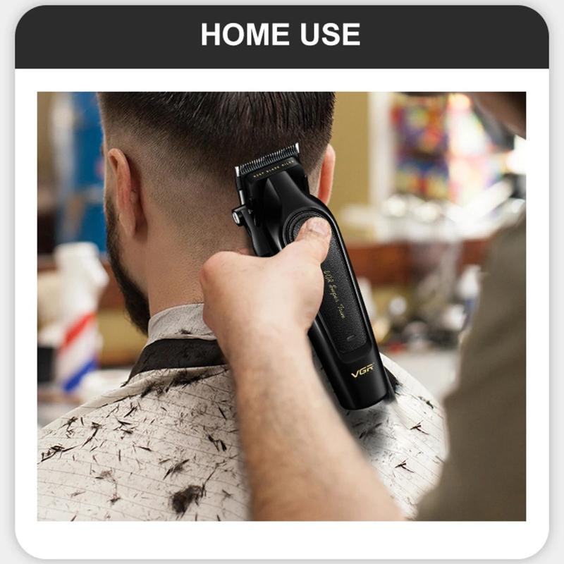New Original VGR Professional Home Hair Clippers Rechargeable Hair Trimmer Metal Body Haircut Machine DLC Blade Clippers for Man V-197 V-995 A Set