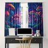 Set Of 2 Shining Mushroom Comic Pattern Printed Curtains Window Decorations Home Room Forest Curtain Polyester