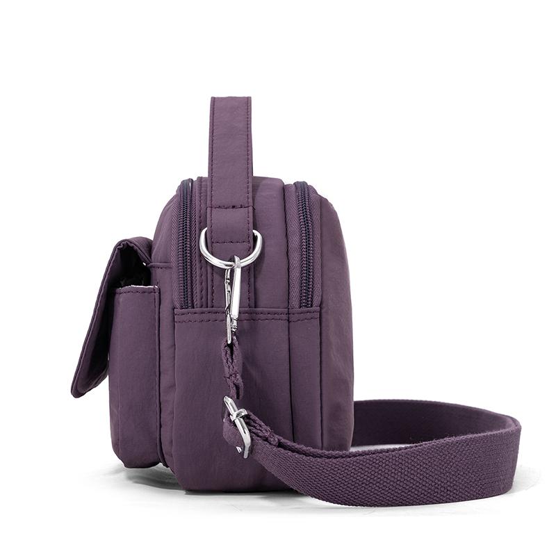 Borsa a tracolla da donna tinta unita a spalla in nylon leggera piccola quadrata