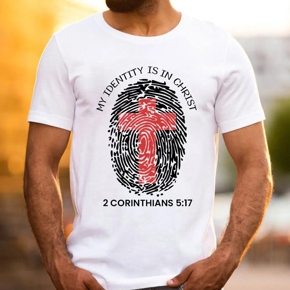 Summer 2026 New My Identity Is in Christ Men s T-shirt Fashion Hot Sale Round Neck Men s and Women s Same Print T-shirt S разноцветный
