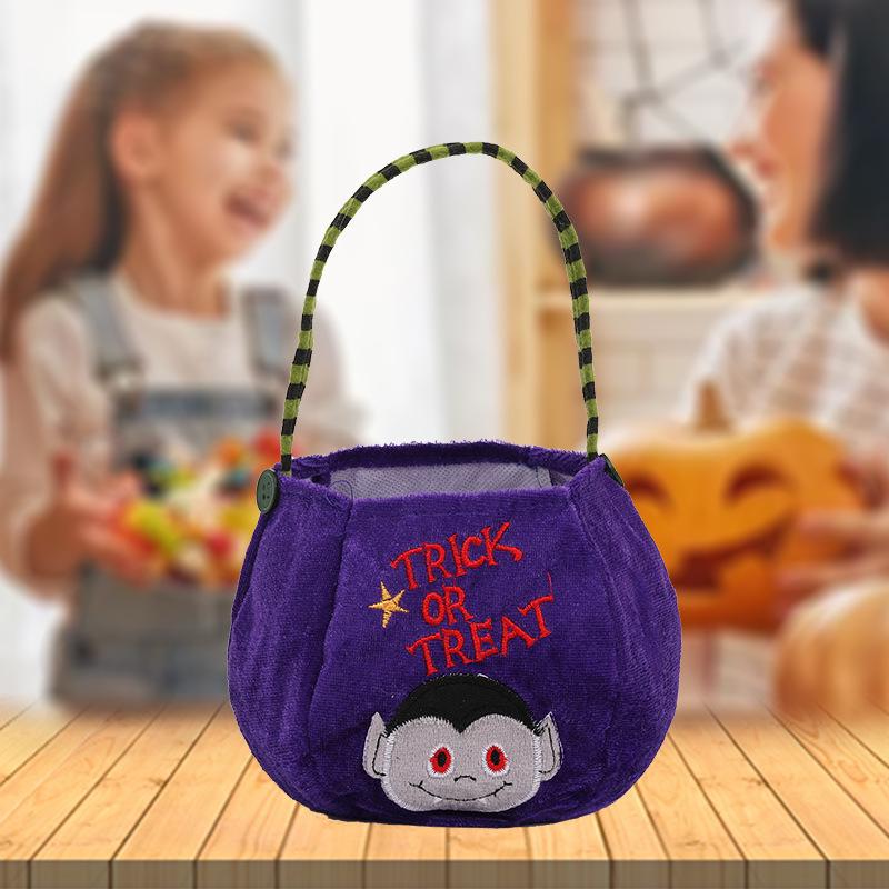 Halloween Pumpkin and Ghost Velvet Tote Bags for Kids
