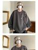 Men's Autumn/Winter Thick Printed Hoodie – Trendy Velvet-Lined Long Sleeve Outerwear