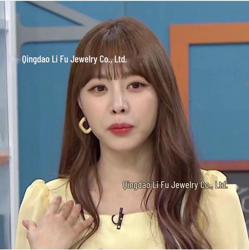 Lisa Style 2021 Trendy Geometric Round Earrings: Light Luxury Design