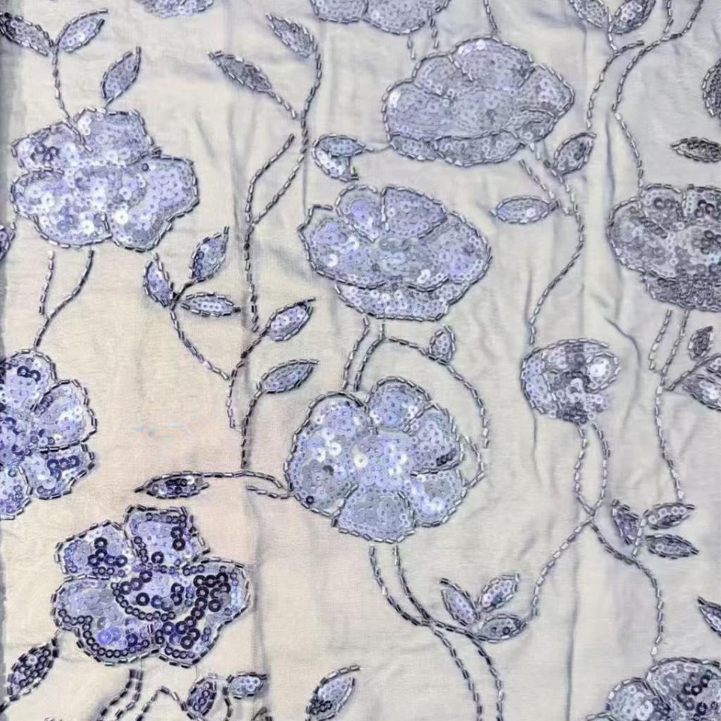 New Gorgeous Floral Sequin Bead Embroidery – Available for Retail and Samples