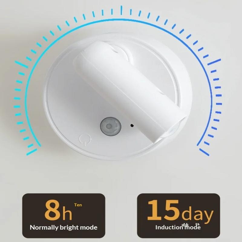 Wiederaufladbare Wandleuchte mit Bewegungssensor LED Touch-Dimmfunktion Fernbedienung 360° Drehung Nachtlichter für Heimdekoration