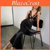 French Vneck Fishtail Lace Satin Dress