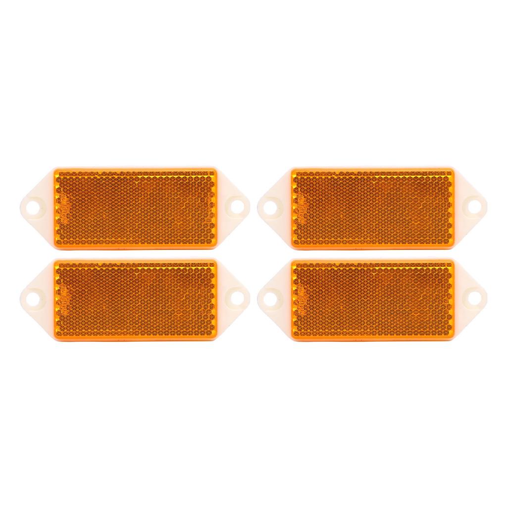 4pcs Rectangular Reflectors Screw On Plastic Enhance Traffic Safety Posts Reflectors for Trailer Truck Motorcycle Fence