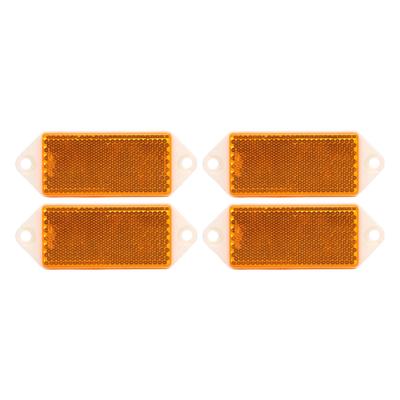4pcs Rectangular Reflectors Screw On Plastic Enhance Traffic Safety Posts Reflectors for Trailer Truck Motorcycle Fence