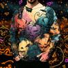 Men's Long Sleeve Hoodie Sun Shirt with Halloween Print