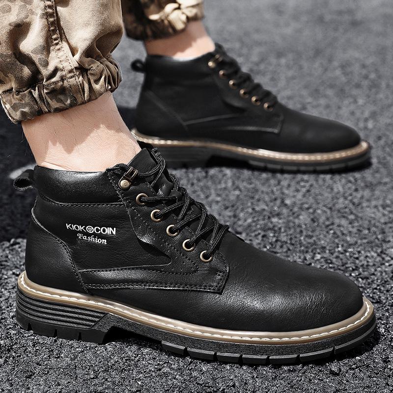 Spring Autumn Classic Outdoor Men Boots Non Slip Comfortable Big Size Men'S Shoes Casual Leather Basic Boots Brand Fashion Shoe