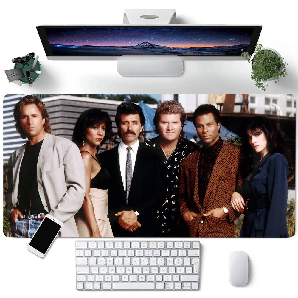 M-Miami Vice Mouse Pad Large Gaming Keyboard Mat LockEdge Rubber Computer Office Accessories