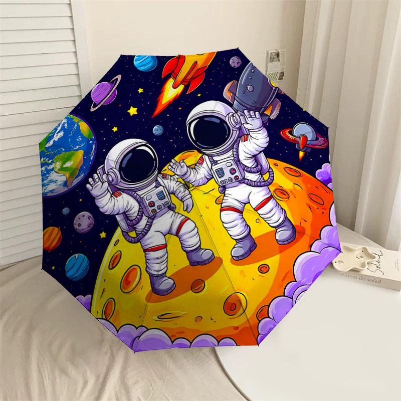 

1PC space explorer space rocket Umbrella-8-Rib Reinforced Portable Folding Travel Suitable for All Seasons Outdoor Daily Use-J380