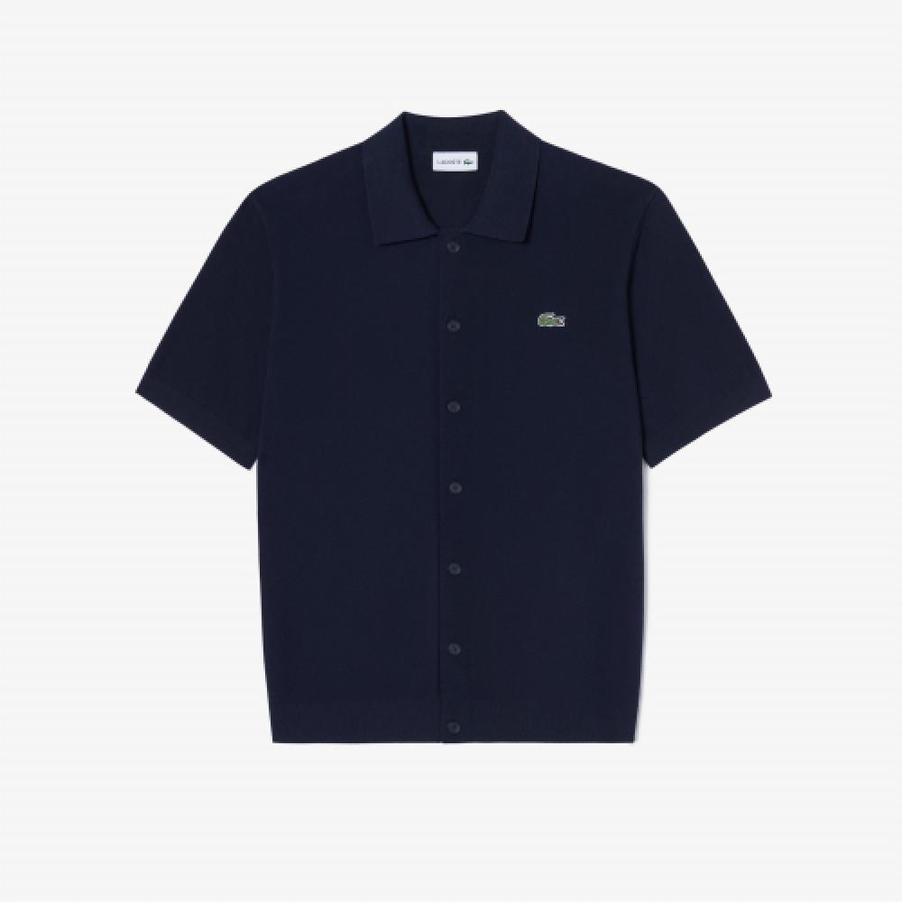 

LACOSTE Мужской кардиган с коротким рукавом и воротником [Темно-синий]