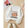 Girls' Crewneck Sweatshirt - Cute Capybara with Bubble And Machine Washable, Spring And Autumn, Sportswear And Casual Wear, Soft