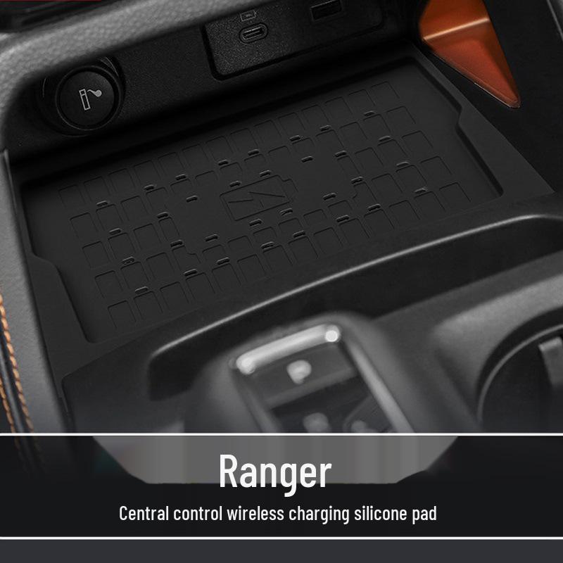 Ranger 23-24 Wireless Charging Silicone Pad: Non-Slip Center Console Car Interior Accessory.