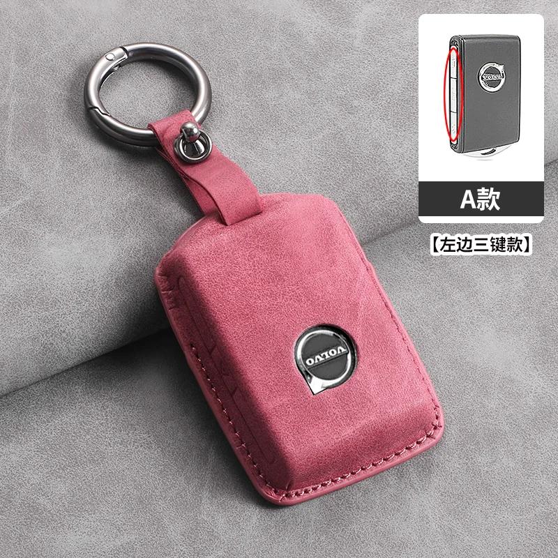 PU Leather Car Key Bag Protection Case for Volvo CX60 CX40 CX90 V40 V50 V70 S60 AWD RDESIGN S40 S90 T6 Car Accessories