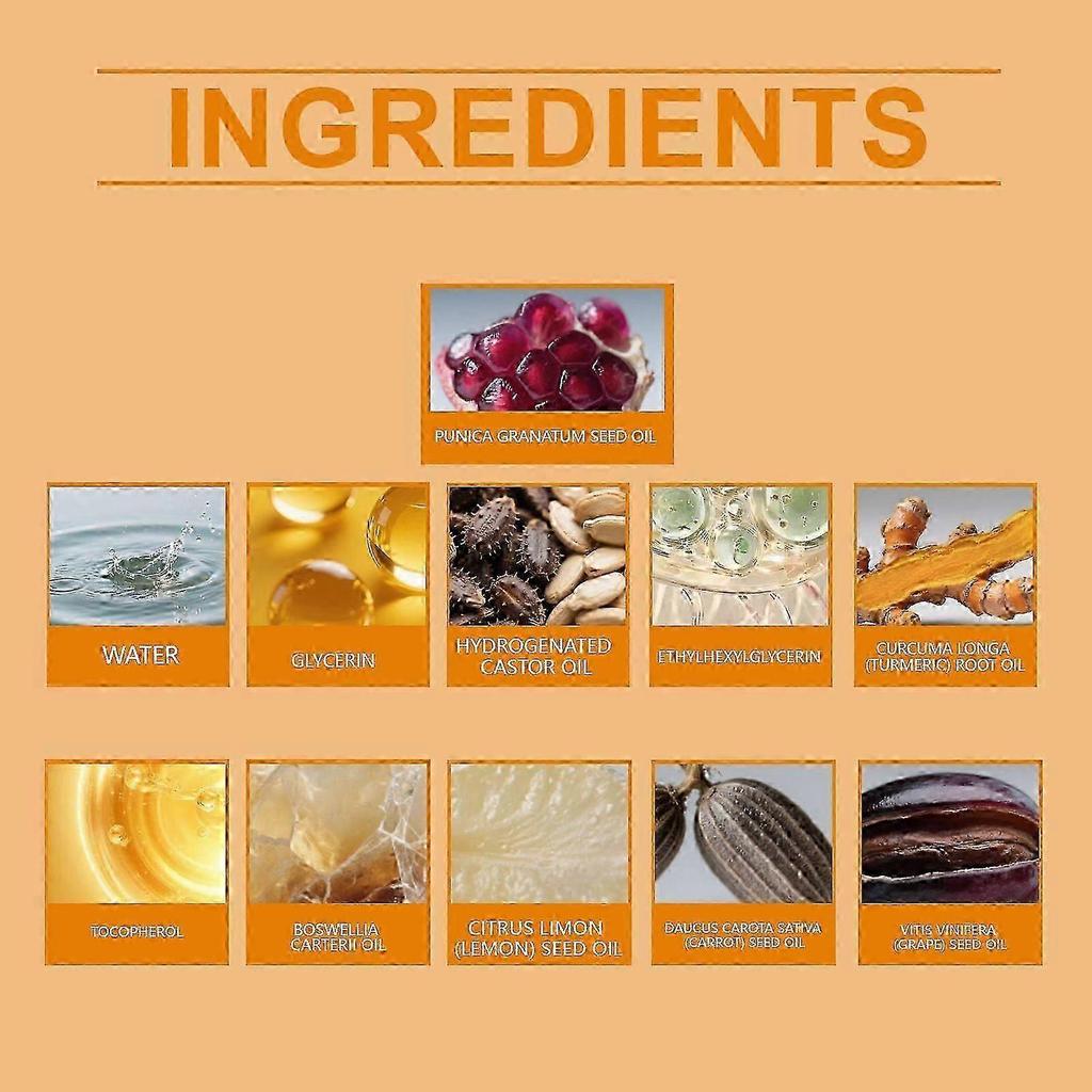Hoygi Turmeric Facial Care Essential Oil Is Light, Moisturizing, Hydrating, Nourishing, Delicate And Gentle, Suitable For Daily Skin Care And Moisturi